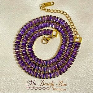 Purple Baguette Necklace